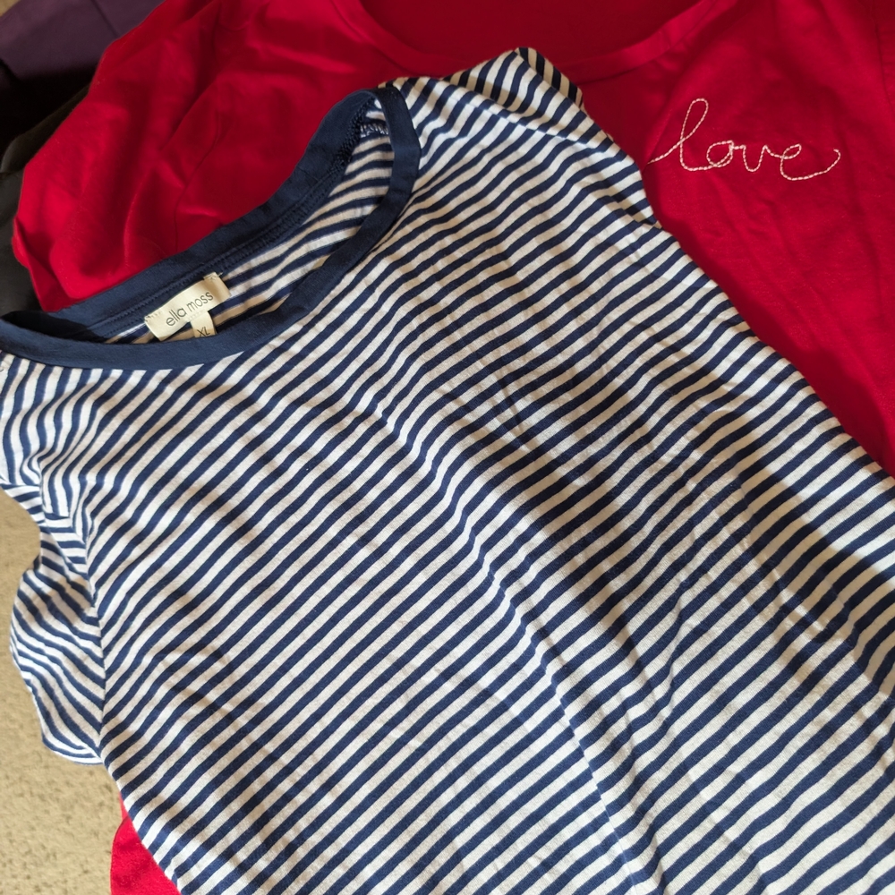 2in1 Ella Moss T-Shirts, 100% Cotton, Short Sleeves
